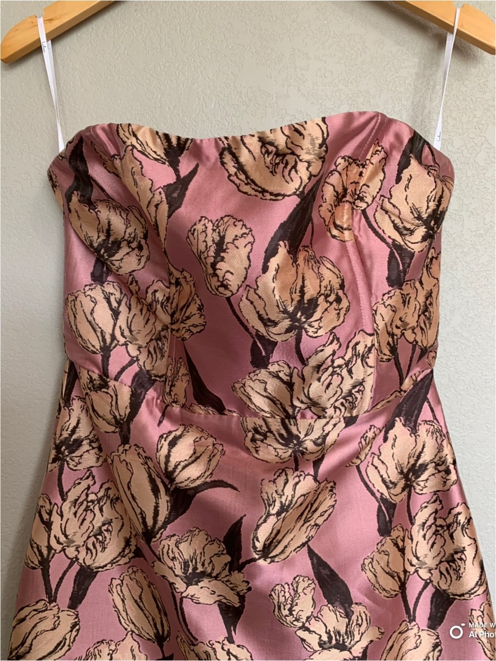 Lulus Large Gowning Around Mauve Floral Jacquard Strapless Maxi Dress NWT Formal - Picture 5 of 15